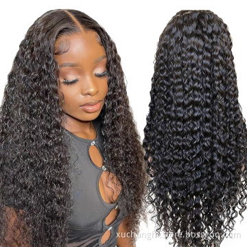 Pre Pluck 360 Lace Frontal Wig Vendor Virgin Brazilian Human Hair Water Wave Transparent Full HD Lace Front Wig For Black Women